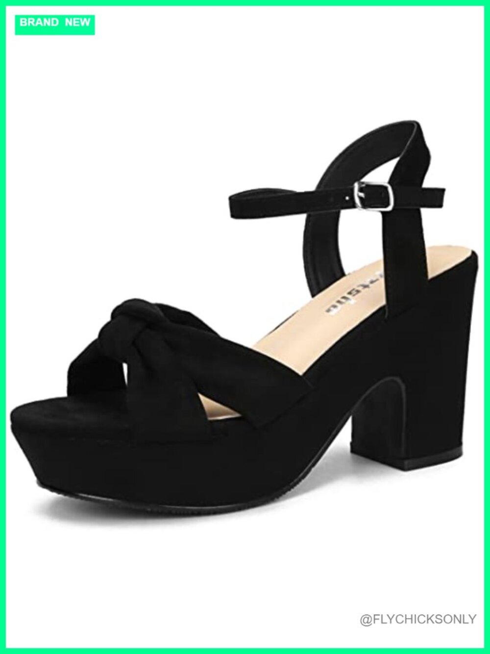Women's Platform Heels Chunky Wedge Knotted Ankle Strap Sandals Suede